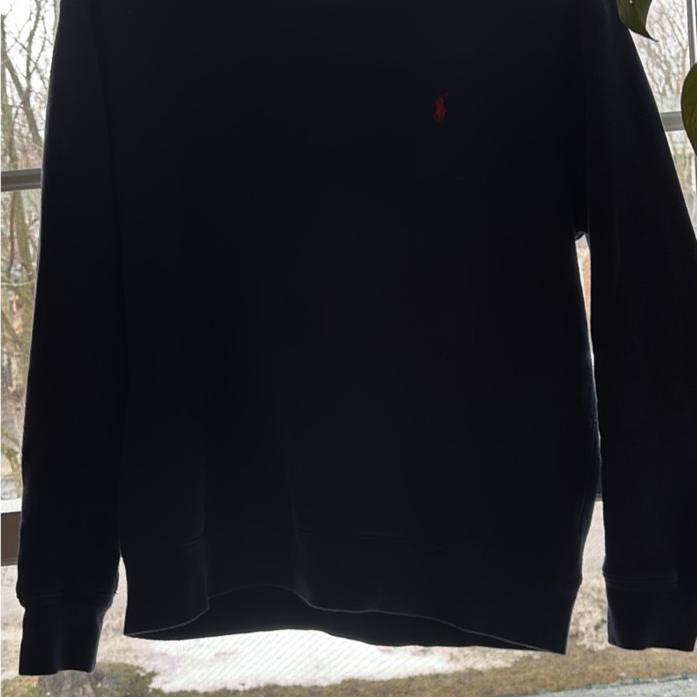 Polo by Ralph Lauren Black Crewneck Sweater with Red Logo